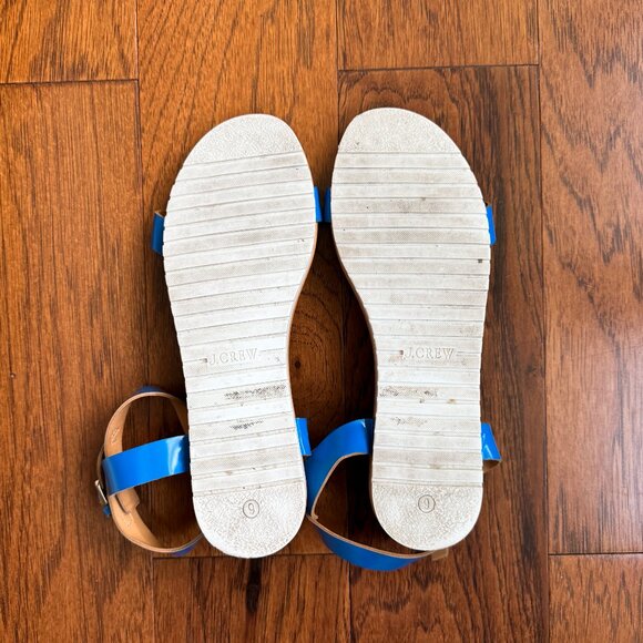 J.Crew | Blue patent leather sandals in Size 9 - Picture 5 of 5